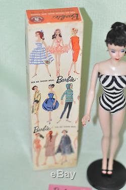 Vintage #3 Black Ponytail Barbie Doll withOriginal Box, & Extras Excellent