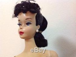 Vintage #3 Ponytail Barbie Black Hair Original Mattel Navy Gold Sheath Dress