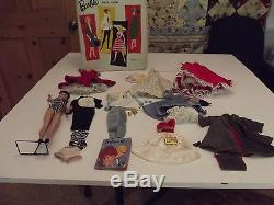 Vintage #3 Ponytail Barbie Doll T. M. 1960 With Clothes accessories And Case