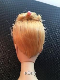 Vintage # 3 Ponytail Barbie With Brown Eyeliner, Blush And TM Body