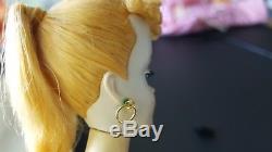 Vintage #3 ponytail Barbie Doll with Blue eyeliner original box & rare foot stamp
