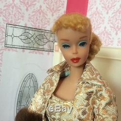 Vintage #4 Blonde Ponytail Barbie(Box, Stand & Evening Splendid Outfit)