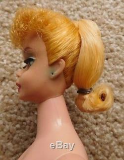 Vintage #5 Blonde Ponytail Barbie Doll Original Makeup and Hair