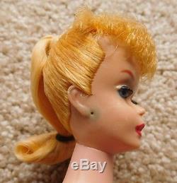 Vintage #5 Blonde Ponytail Barbie Doll Original Makeup and Hair