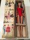 Vintage #5 Brunette Ponytail Barbie Doll In Oss With Original Box And Stand