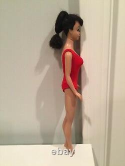 Vintage #5 Brunette Ponytail Barbie Doll in OSS with original Box and Stand