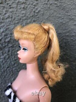 Vintage #5 Ponytail Barbie No Green Orig Paint