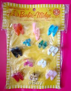 Vintage 60s Barbie Midge FLATS n HEELS pak NRFP MOC old store stock