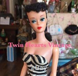 Vintage 60s Ponytail Barbie Brunette Doll #5 Beautiful