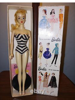 Vintage #850 Barbie Doll Number #3 In Original R Box and R Pedestal Stand