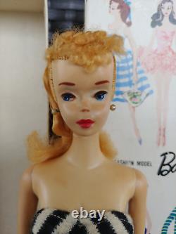 Vintage #850 Barbie Doll Number #3 In Original R Box and R Pedestal Stand