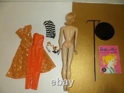 Vintage #850 Barbie Ponytail # 3 Original BLONDE w DINNER AT EIGHT 1960 STAND