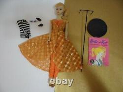 Vintage #850 Barbie Ponytail # 3 Original BLONDE w DINNER AT EIGHT 1960 STAND