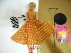 Vintage #850 Barbie Ponytail # 3 Original BLONDE w DINNER AT EIGHT 1960 STAND