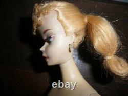 Vintage #850 Barbie Ponytail # 3 Original BLONDE w DINNER AT EIGHT 1960 STAND