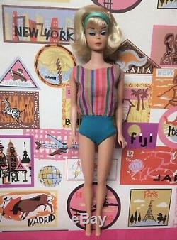 Vintage AMERICAN GIRL Platinum Blonde SIDE PART Japanese BARBIE DOLL BYAPRIL