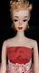 Vintage All Original Vintage Barbie #3 With Blond Ponytail Brown Eyeshadow Dress