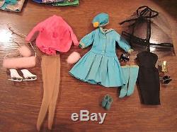 Vintage American Girl Barbie and Two Francies in case with 12 nice outfits