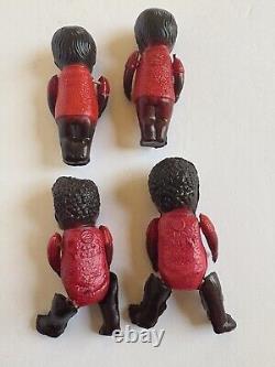 Vintage Antique Celluloid Black Jointed Baby Dolls Lot of 4