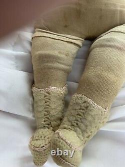 Vintage Authentic Cloth & Composite Creepy Doll Goth Haunted Halloween Horror