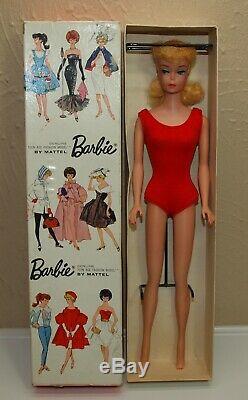 Vintage BARBIE #6 LEMON PONYTAIL with Box Stand Swimsuit Shoes HIGH COLOR Beauty