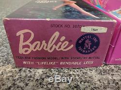Vintage BARBIE Doll Titian Bubble Cut 1070 Bendable Legs Original Box Swimsuit