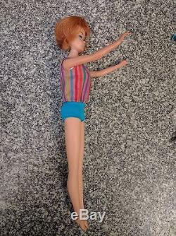 Vintage BARBIE Doll Titian Bubble Cut 1070 Bendable Legs Original Box Swimsuit