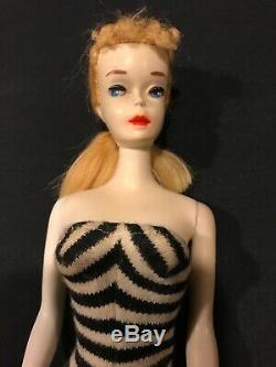 Vintage BLONDE #3 Ponytail Barbie Doll / Mattel