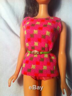 Vintage Barbie 1966 Twist N Turn Stock #1160 Dark Brown Original Good Condition