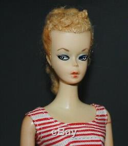 Vintage Barbie #1 Doll 1959 Blonde Ponytail By Mattel Beautiful With Dress