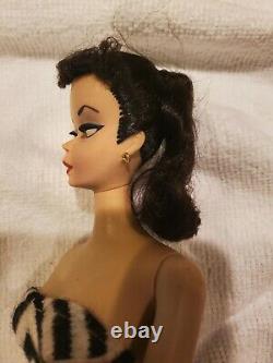 Vintage Barbie #2 Brunette 1958-59, white irises/arched eyebrows, original owner