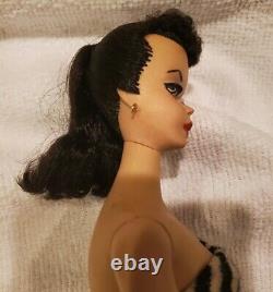 Vintage Barbie #2 Brunette 1958-59, white irises/arched eyebrows, original owner