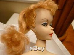 Vintage Barbie #2 blond ponytail TM Box, TM Stand