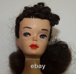 Vintage Barbie #3 BRUNETTE Ponytail BROWN Eyeliner ALL ORIGINAL