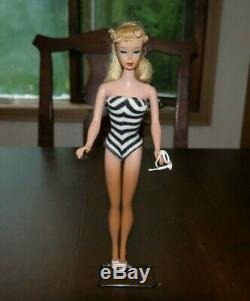 Vintage Barbie # 3 Blond Ponytail Doll, Blue Eyeliner, T. M Mattel Original Ex