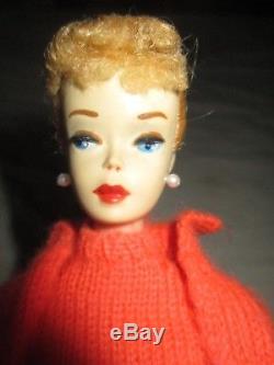 Vintage Barbie #3 Blonde Ponytail Tm Brown Liner Doll