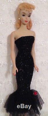 Vintage Barbie #3 Blonde ponytail with Black dress and gloves