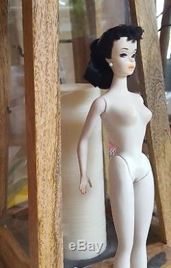Vintage Barbie #3 Brunette Pony Tail with box & R Stand