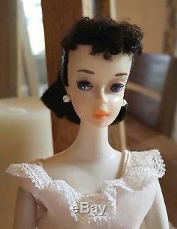 Vintage Barbie #3 Brunette Pony Tail with box & R Stand