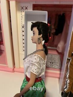 Vintage Barbie #3 Brunette Ponytail & Ken Wearing Complete Mexico Outfits