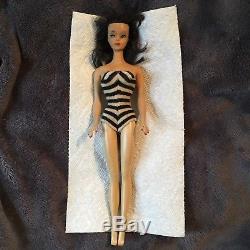 Vintage Barbie #3 Brunette Ponytail TM Doll TLC