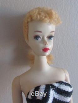 Vintage Barbie #3 Cornflower Blonde Ponytail Brown Eyeliner