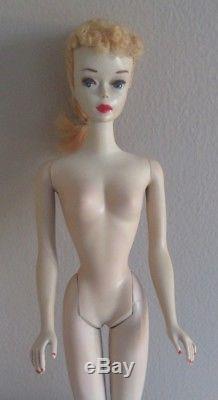 Vintage Barbie #3 Cornflower Blonde Ponytail Brown Eyeliner