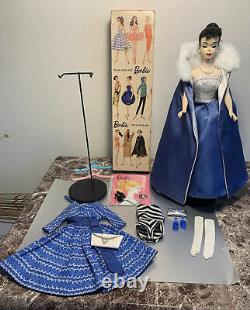 Vintage Barbie #3 Rarer Blue Eye Shadow, Gorgeous! With Box, TM Stand & Clothes EUC