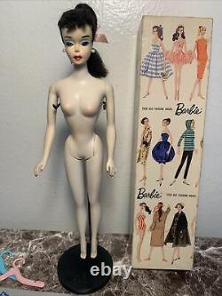 Vintage Barbie #3 Rarer Blue Eye Shadow, Gorgeous! With Box, TM Stand & Clothes EUC