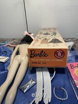 Vintage Barbie #3 Rarer Blue Eye Shadow, Gorgeous! With Box, TM Stand & Clothes EUC