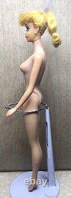Vintage Barbie #5 5 Ponytail Blonde ORIGINAL TOP KNOT AND HARD CURL