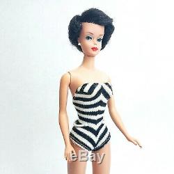 Vintage Barbie #850 Raven Bubblecut 1961 First Issue Zerba Swimsuit All Original