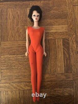 Vintage Barbie American Girl Bubble Cut Black Hair Midge Red Jumpsuit