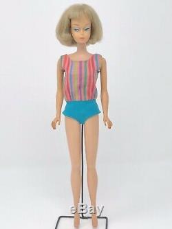 Vintage Barbie American Girl Rare Silver Ash Blonde Long Hair Swimsuit OSS